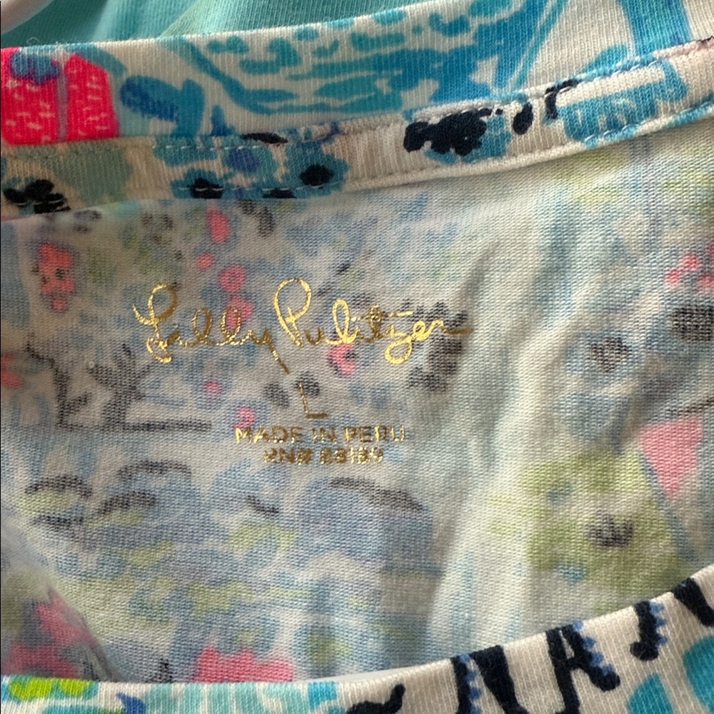 Lilly Pulitzer Blue and Pink Floral Top - Picture 8 of 8